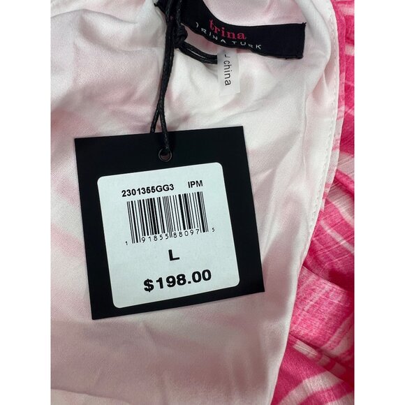 Trina Turk Womens Pink & White Striped Halter Shift Dress With Ruffle Hem Large - Picture 15 of 16